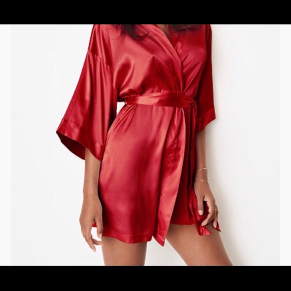 Victoria’s Secret Red Satin Robe